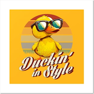 Duckin' In Style Funny Yellow Duck Posters and Art